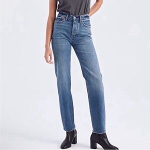 Abercrombie The Dad High Rise Denim Jeans Medium Wash